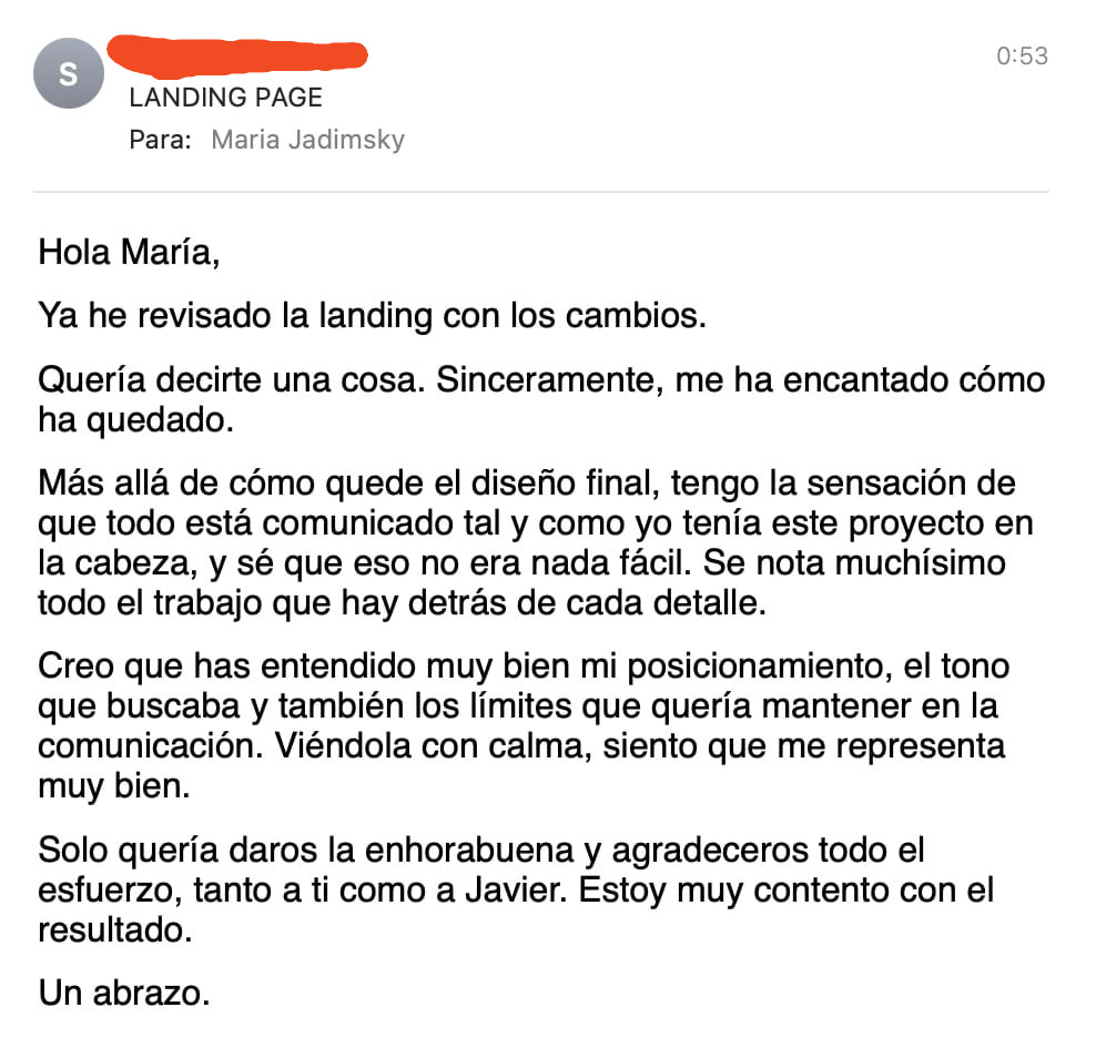 Captura real de conversación con un cliente
