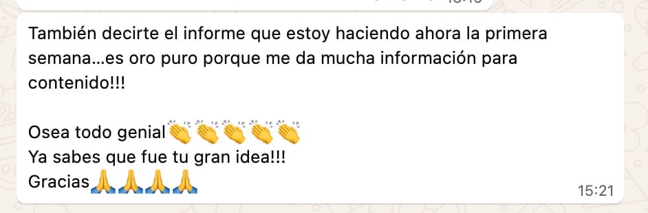 Captura real de conversación con un cliente
