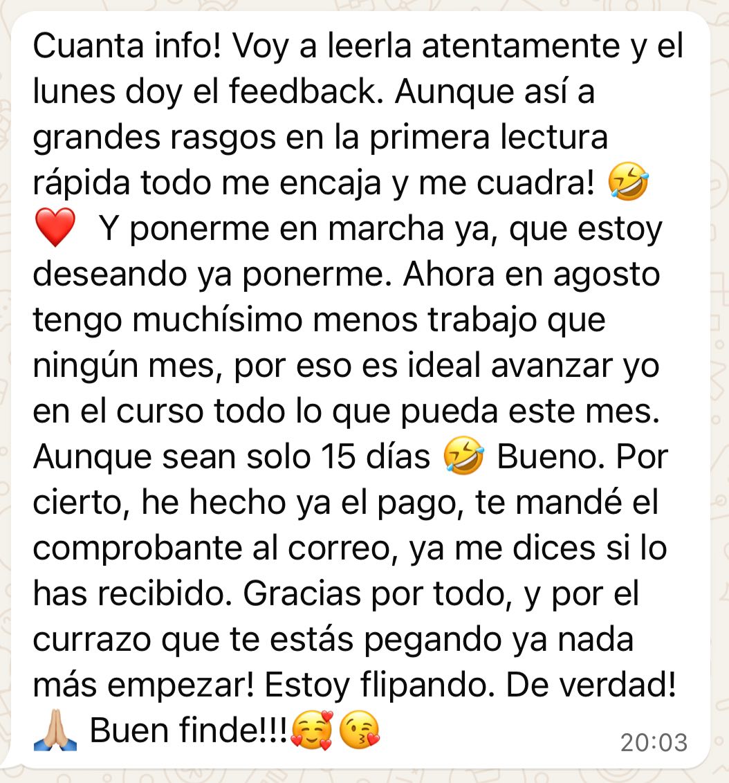 Captura real de conversación con un cliente