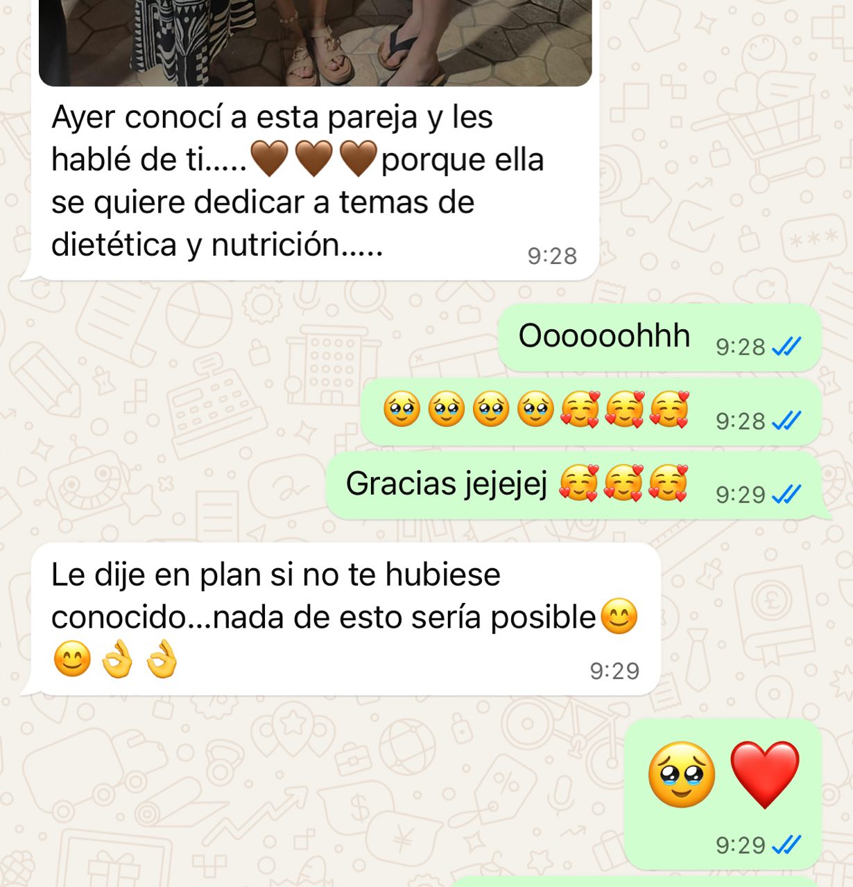 Captura real de conversación con un cliente