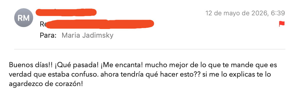 Captura real de conversación con un cliente