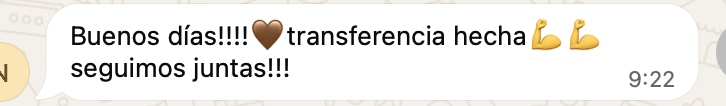 Mensaje real de un cliente