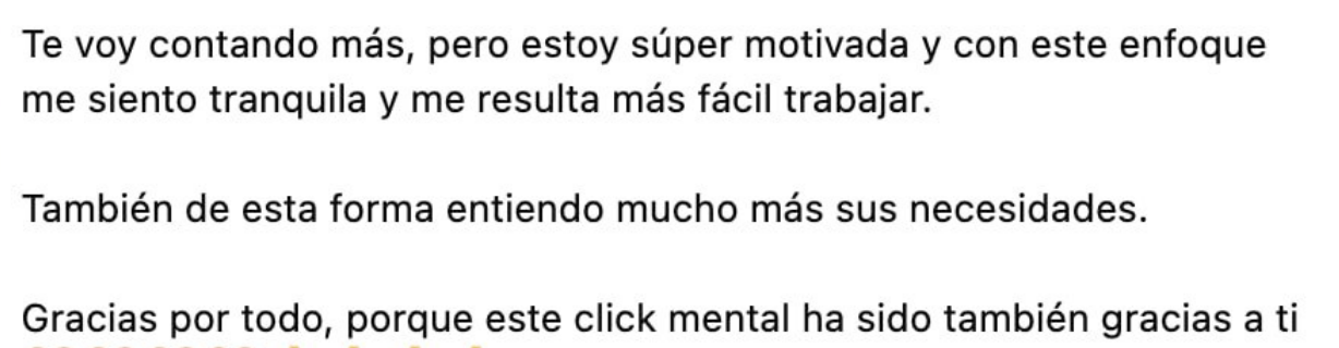 Mensaje real de un cliente
